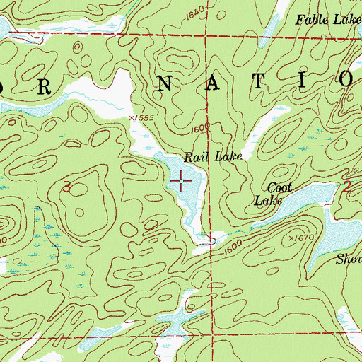 Topographic Map of Rail Lake, MN