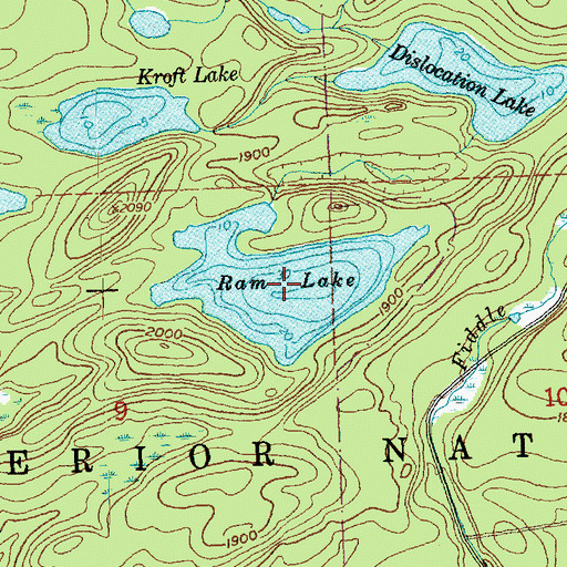 Topographic Map of Ram Lake, MN