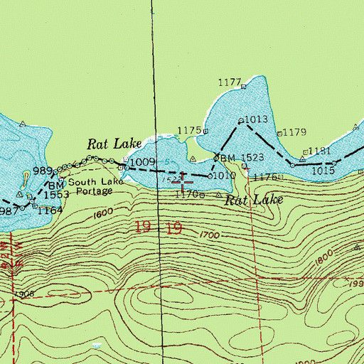 Topographic Map of Rat Lake, MN