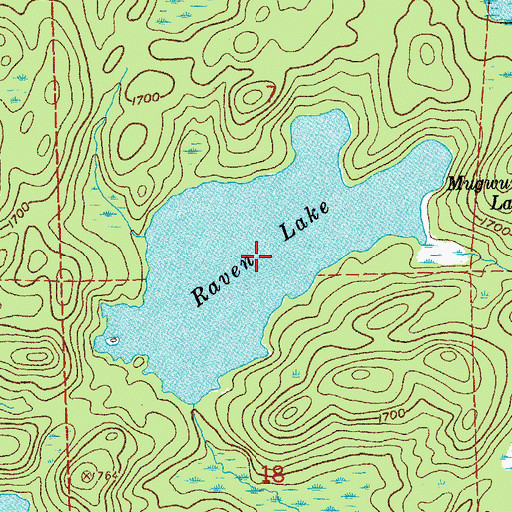 Topographic Map of Raven Lake, MN