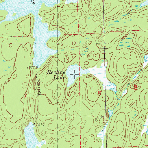 Topographic Map of Recline Lake, MN