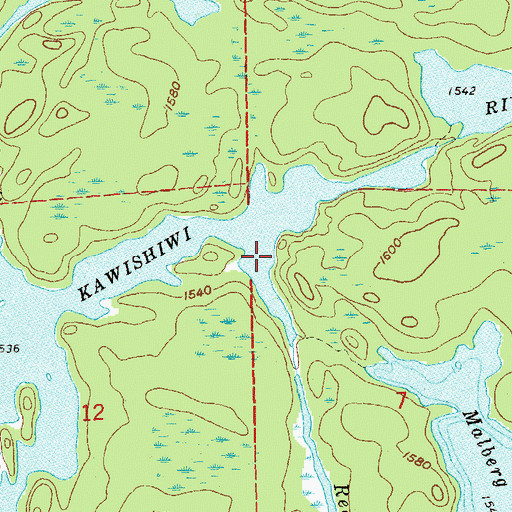 Topographic Map of Record Creek, MN