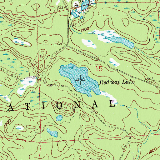 Topographic Map of Redcoat Lake, MN