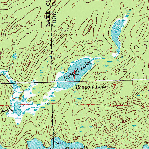 Topographic Map of Redpoll Lake, MN