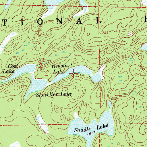 Topographic Map of Redstart Lake, MN