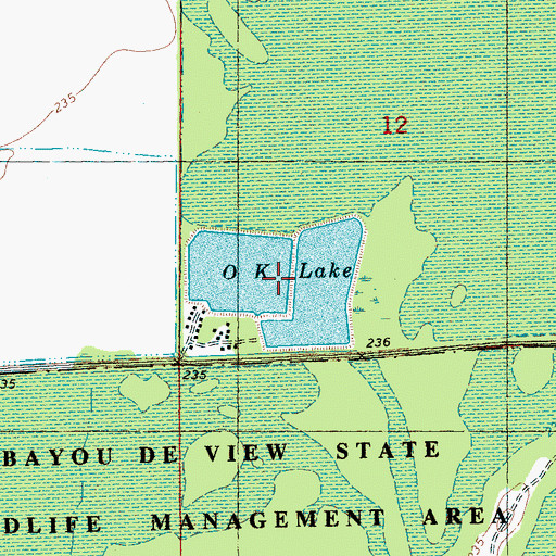 Topographic Map of O K Lake, AR
