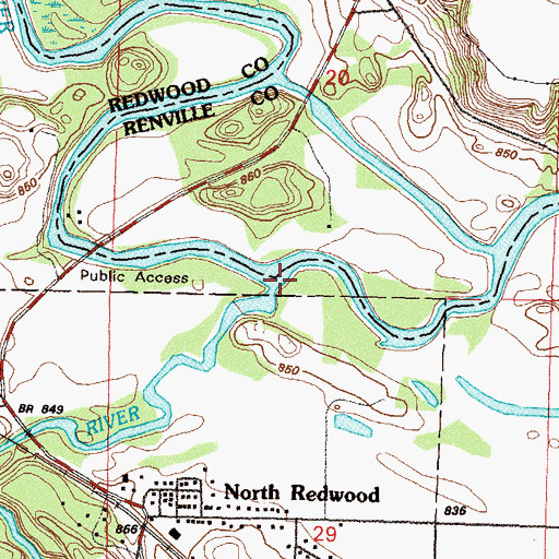 Topographic Map of Redwood River, MN