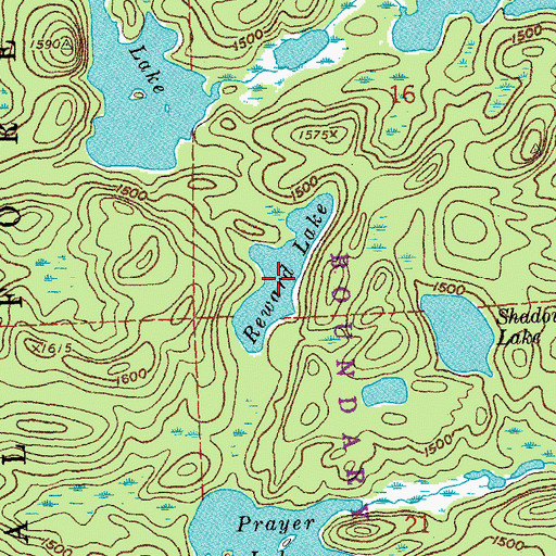 Topographic Map of Reward Lake, MN