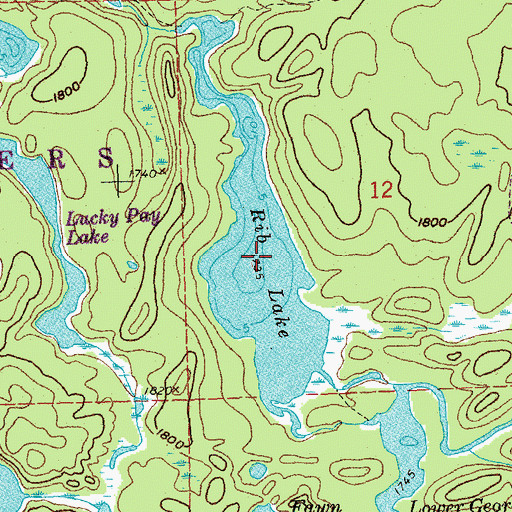 Topographic Map of Rib Lake, MN