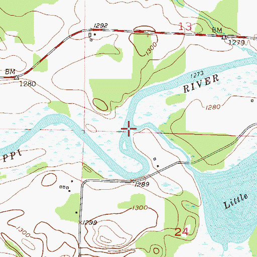 Topographic Map of Rice Creek, MN