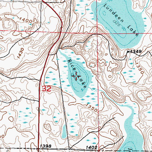 Topographic Map of Rice Lake, MN