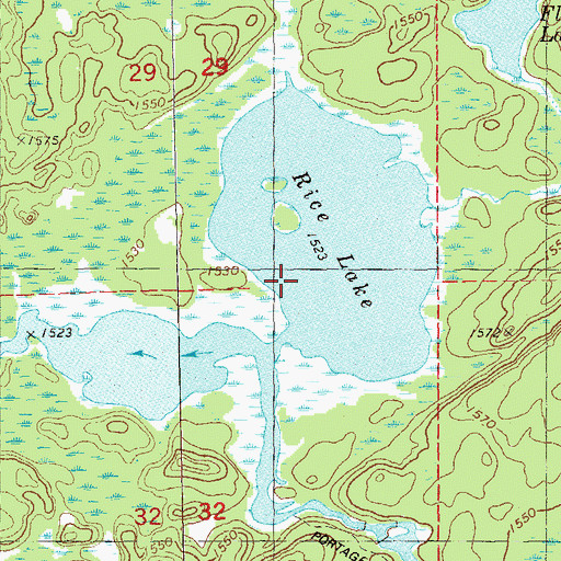 Topographic Map of Rice Lake, MN