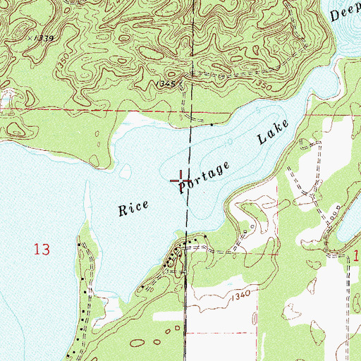 Topographic Map of Rice Portage Lake, MN