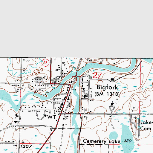 Topographic Map of Rice River, MN