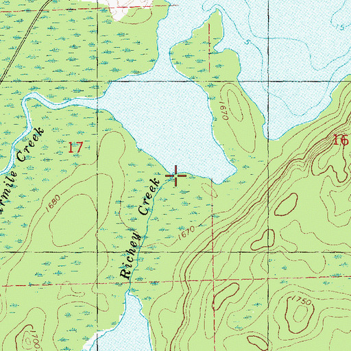 Topographic Map of Richey Creek, MN