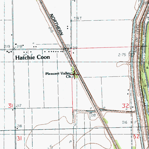 Topographic Map of Pleasant Valley Baptist Church, AR