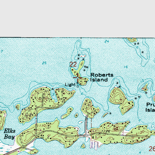 Topographic Map of Roberts Island, MN