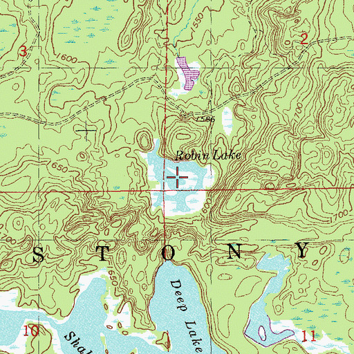 Topographic Map of Robin Lake, MN