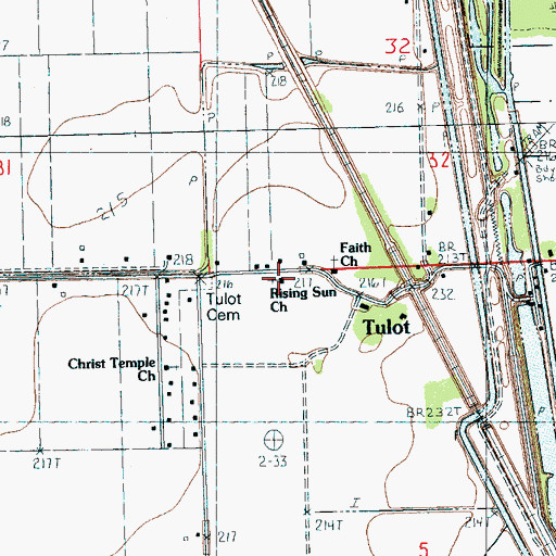 Topographic Map of Rising Sun Church, AR