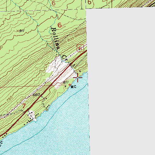 Topographic Map of Rollins Creek, MN