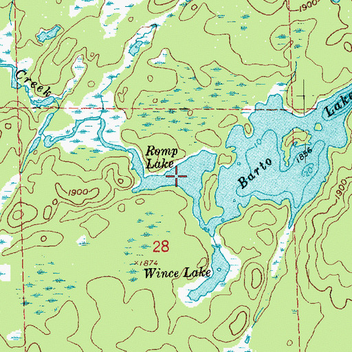 Topographic Map of Romp Lake, MN