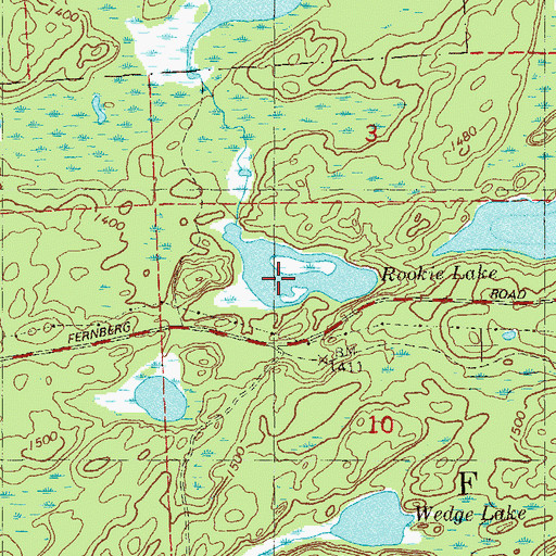 Topographic Map of Rookie Lake, MN