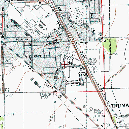 Topographic Map of Trumann City Hall, AR