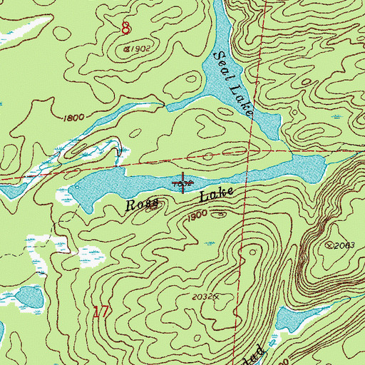 Topographic Map of Ross Lake, MN