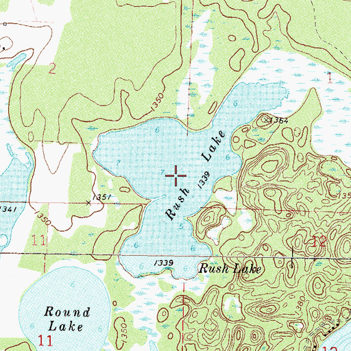 Topographic Map of Rush Lake, MN