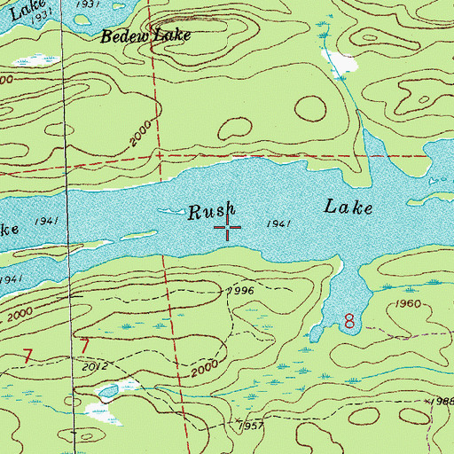 Topographic Map of Rush Lake, MN