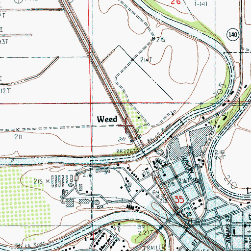 Topographic Map of Weed, AR