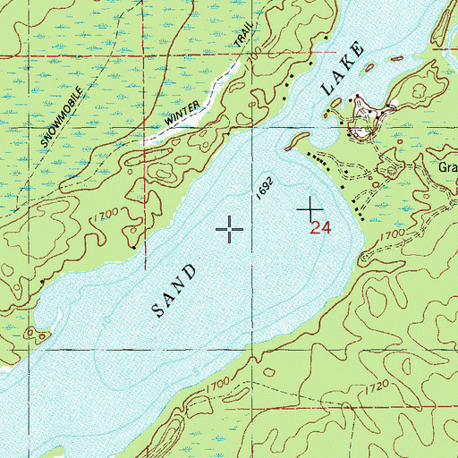 Topographic Map of Sand Lake, MN