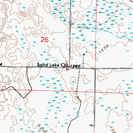 Topographic Map of Sand Lake Church, MN