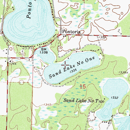 Topographic Map of Sand Lake Number One, MN