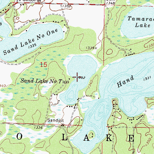Topographic Map of Sand Lake Number Two, MN
