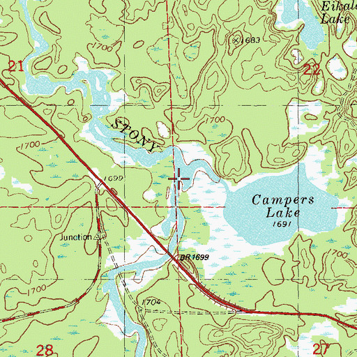 Topographic Map of Sand River, MN