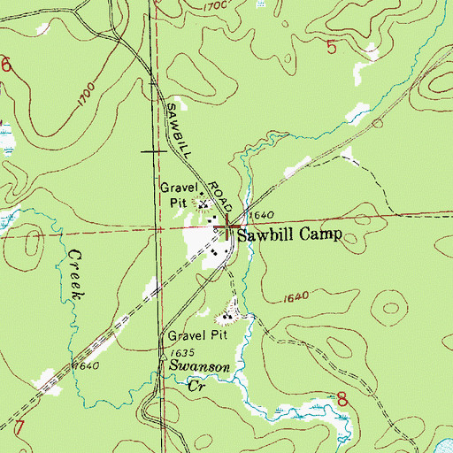 Topographic Map of Sawbill Camp, MN