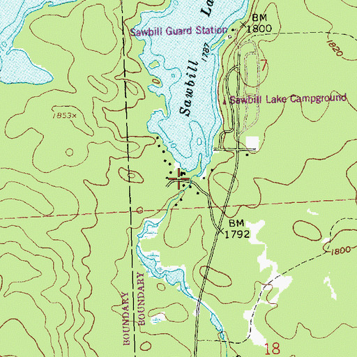 Topographic Map of Sawbill Campground, MN