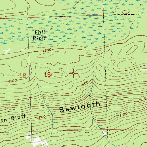 Topographic Map of Sawtooth Bluff, MN