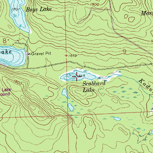 Topographic Map of Scabbard Lake, MN