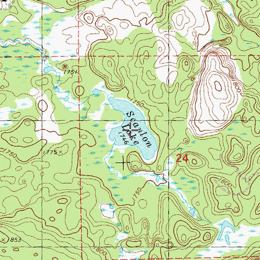 Topographic Map of Scanlon Lake, MN