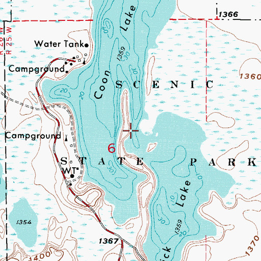 Topographic Map of Scenic State Park, MN