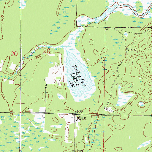 Topographic Map of Schafer Lake, MN