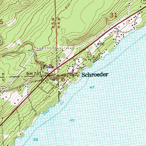 Topographic Map of Schroeder, MN