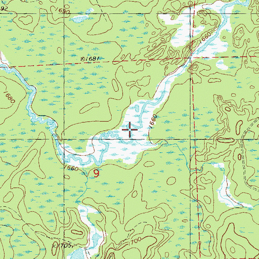 Topographic Map of Scott Creek, MN