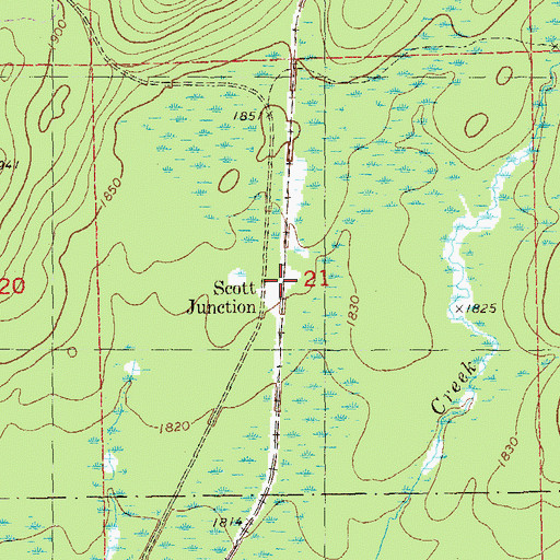 Topographic Map of Scott Junction, MN