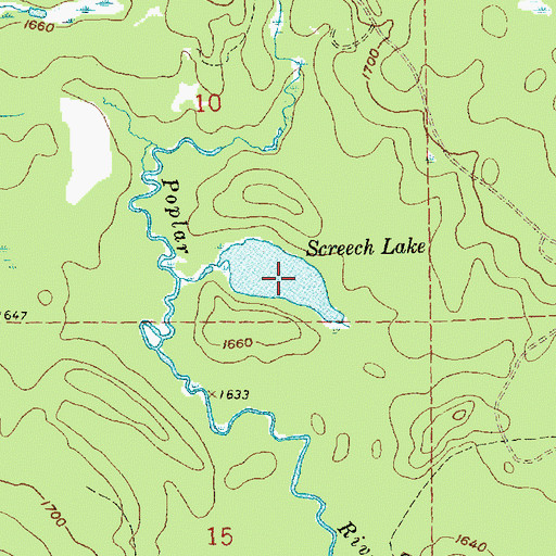 Topographic Map of Screech Lake, MN