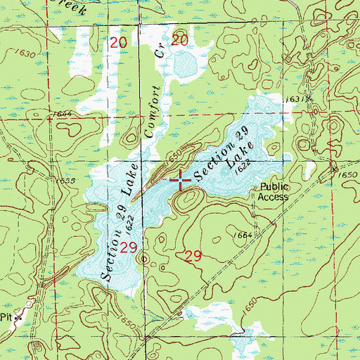 Topographic Map of Section Twenty-nine Lake, MN
