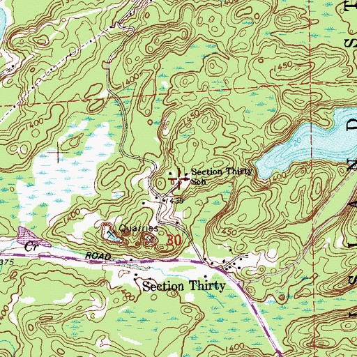Topographic Map of Section Thirty School, MN