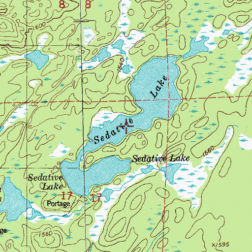 Topographic Map of Sedative Lake, MN